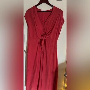 NWOT dress by Ming covered buttons any tie elastic back empire waist